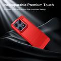 Motorola Edge 70 Pro Børstet TPU Cover - Karbonfiber - rød