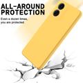 Motorola Moto E14 Liquid Silikone Cover med Strop - Gul
