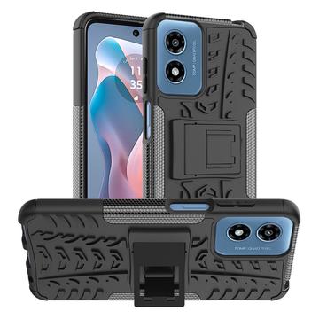 Motorola Moto G Play (2024) Anti-Slip Hybrid Cover med Stativ - Sort