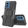 Motorola Moto G Play (2024) Anti-Slip Hybrid Cover med Stativ - Sort
