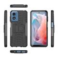 Motorola Moto G Play (2024) Anti-Slip Hybrid Cover med Stativ - Sort