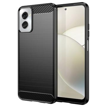 Motorola Moto G Power (2024) Børstet TPU Cover - Karbonfiber - Sort