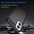 Motorola Moto G Power (2024) Børstet TPU Cover - Karbonfiber - Sort