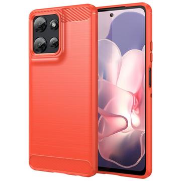 Motorola Moto G Power (2025) Børstet TPU Cover - Karbonfiber