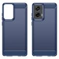 Motorola Moto G Stylus 5G (2024) Børstet TPU Cover - Karbonfiber - Blå