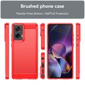 Motorola Moto G Stylus 5G (2024) Børstet TPU Cover - Karbonfiber - Rød