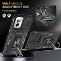 Motorola Moto G Stylus 5G (2024) Roterende Ring Hybrid Cover med Kameraskjold - Sort