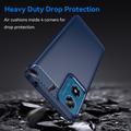 Motorola Moto G04/G24 Børstet TPU Cover - Karbonfiber - Blå