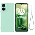 Motorola Moto G04/G24 Liquid Silikone Cover med Strop - Grøn