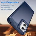 Motorola Moto G06/G06 Power Børstet TPU Cover - Karbonfiber - blå