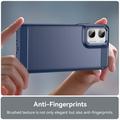 Motorola Moto G06/G06 Power Børstet TPU Cover - Karbonfiber - blå