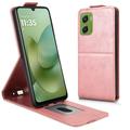 Motorola Moto G06/G06 Power lodret flip-etui med stativ - rosaguld