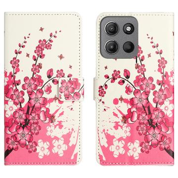 Motorola Moto G15/G15 Power Style Series Pung Taske - Pink Blomster
