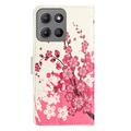 Motorola Moto G15/G15 Power Style Series Pung Taske - Pink Blomster