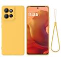 Motorola Moto G17 Power/G17/G15 Flydende silikone cover med håndrem - Gul
