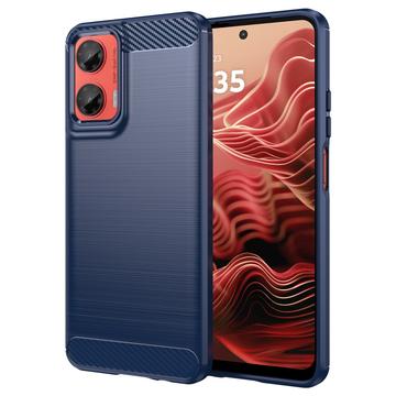 Motorola Moto G35 Børstet TPU Cover - Karbonfiber