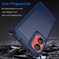 Motorola Moto G35 Børstet TPU Cover - Karbonfiber