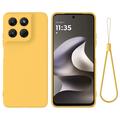Motorola Moto G37/G37 Power/G47 Flydende silikone cover med håndrem - Gul
