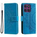 Motorola Moto G37 Power Mandala Etui med Pung med håndledsrem