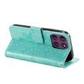 Motorola Moto G37 Power Mandala Etui med Pung med håndledsrem - mintgrøn