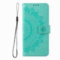 Motorola Moto G37 Power Mandala Etui med Pung med håndledsrem - mintgrøn