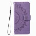 Motorola Moto G37 Power Mandala Etui med Pung med håndledsrem - Lilla
