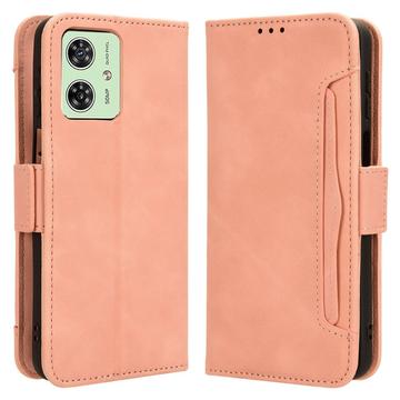 Motorola Moto G54 Pung Cover med Kortholder - Pink