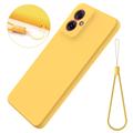 Motorola Moto G55 Liquid Silikone Cover med Strop - Gul
