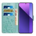 Motorola Moto G56 Butterfly Series Flip Cover med Pung - Cyan