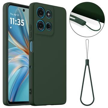 Motorola Moto G75 Liquid Silikone Cover - MagSafe Kompatibel - Mørkegrøn