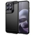 Motorola Moto G77/G67 Børstet TPU Cover - Karbonfiber