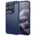 Motorola Moto G77/G67 Børstet TPU Cover - Karbonfiber