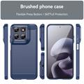 Motorola Moto G77/G67 Børstet TPU Cover - Karbonfiber - blå