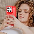 Motorola Moto G77/G67 Børstet TPU Cover - Karbonfiber - rød