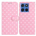 Motorola Moto G77/G67 Pung Etui med Prikket Mønster - Pink