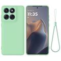 Motorola Moto G77 Power Flydende silikone cover med håndrem - Grøn