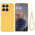 Motorola Moto G77 Power Flydende silikone cover med håndrem - Gul