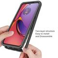 Motorola Moto G84 360 Beskyttelse Cover - Rød / Klar