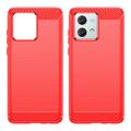 Motorola Moto G84 Børstet TPU Cover - Karbonfiber