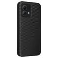 Motorola Moto G84 Flip Cover - Karbonfiber - Sort