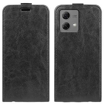 Motorola Moto G84 Vertikal Flip Taske med Kortholder - Sort