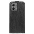 Motorola Moto G84 Vertikal Flip Taske med Kortholder - Sort