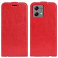 Motorola Moto G84 Vertikal Flip Taske med Kortholder - Rød