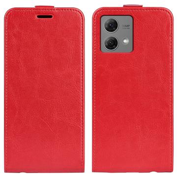 Motorola Moto G84 Vertikal Flip Taske med Kortholder - Rød