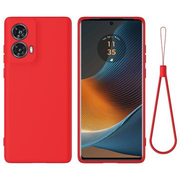 Motorola Moto G85/S50 Neo Liquid Silikone Cover med Strop - Rød