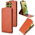 Motorola Moto G86 Power lodret flip-etui med stativ - Brun