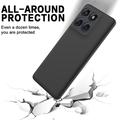 Motorola Moto G67/G77/G87 Flydende silikone cover med håndrem - Sort