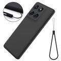 Motorola Moto G67/G77/G87 Flydende silikone cover med håndrem - Sort