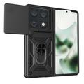 Motorola Razr Fold Roterende Ring Hybrid Cover med Kameraskjold - Sort