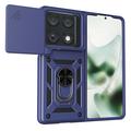 Motorola Razr Fold Roterende Ring Hybrid Cover med Kameraskjold - Blå